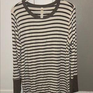 Vanilla Bay Striped Long Sleeve Tee- Large